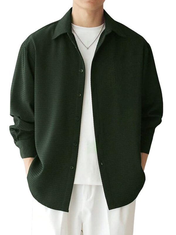 Leriya Fashion Men's Formal Button Down Shirt – Slim Fit Shirt's for Men | Textured Long Sleeve Polycotton| Business & Meeting Ready (Available in Plus Size and Combo Pack of 2)